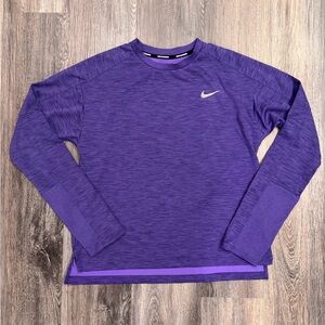 Nike Long Sleeve Womens Size M Activewear Raglan Running Dri-Fit Violet Nylon